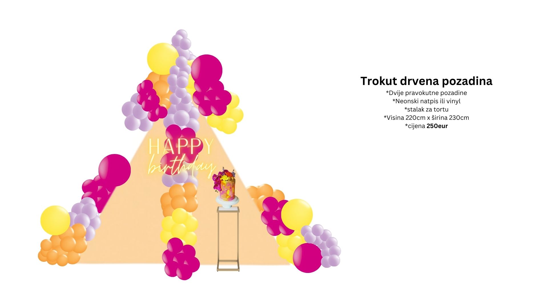 Trokut dupla dekoracija (mogućnost dvije kombinacije boja)